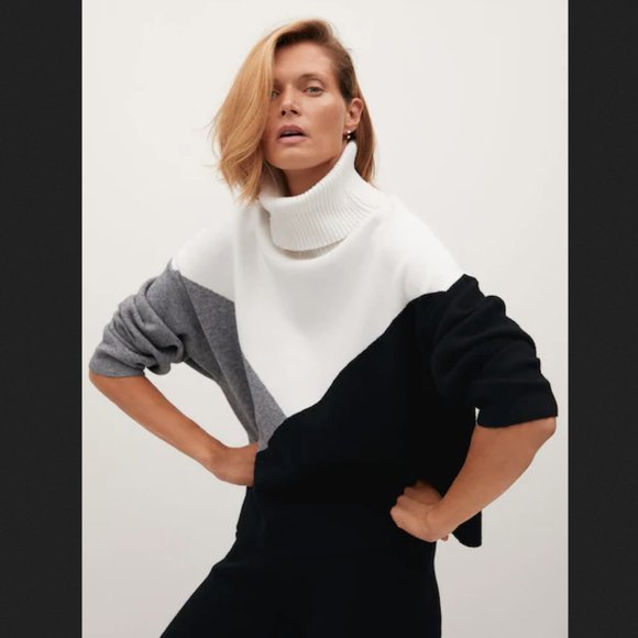 Mango colorblock knit sweater XS - Picture 1 of 7